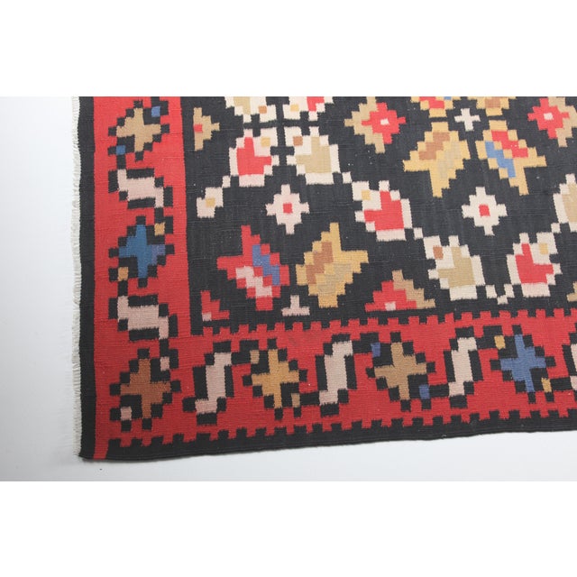 1970s 1970s Handmade Vintage Area Turkish Floor Kilim For Sale - Image 5 of 10