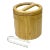 1970s Style Cylindrical Wooden Ice Bucket With Tongs For Sale