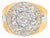 10K Yellow Gold 1 1/2 Cttw Diamond Cluster and Halo Signet Mens Ring (K-L Color, I1-I2 Clarity) - Size 9 For Sale