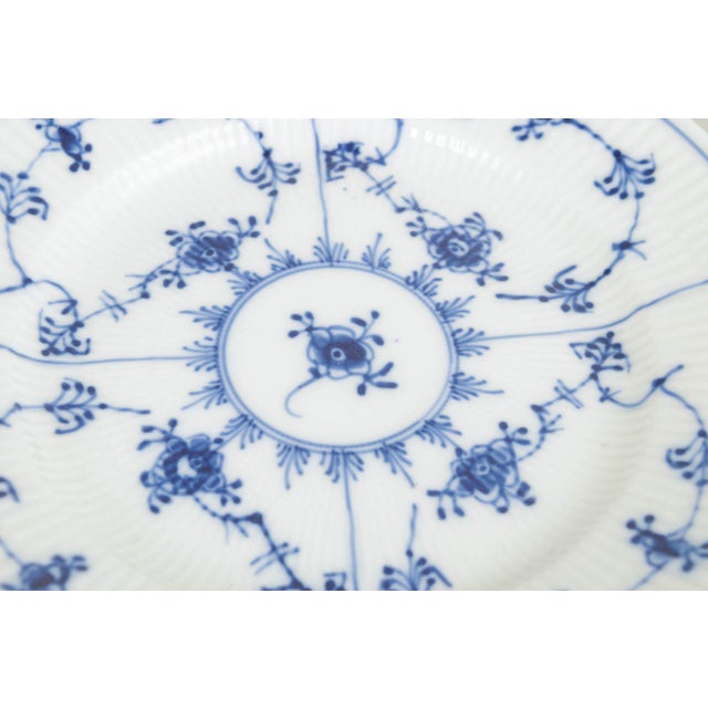 Blue Fluted Plain Salad Plates in Porcelain by Royal Copenhagen, 1960s, Set of 4 For Sale - Image 4 of 5