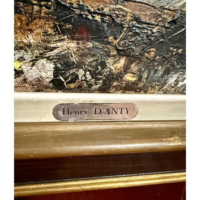 Henri d'Anty, French Modernist Large Paris Street Oil Painting Expressionist Henry D'anty, c.1960's For Sale - Image 13 of 13