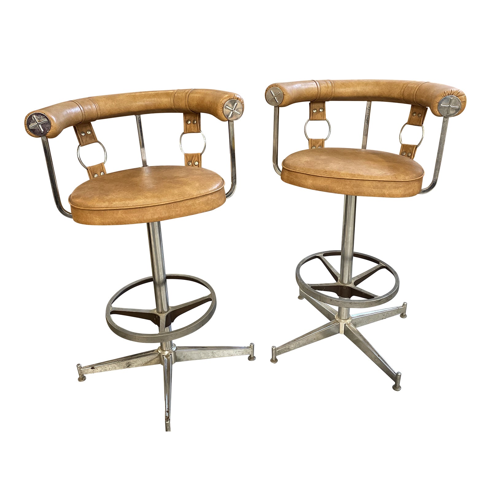 1970s Vintage Daystrom Furniture Company Swivel Bar Stools a Pair