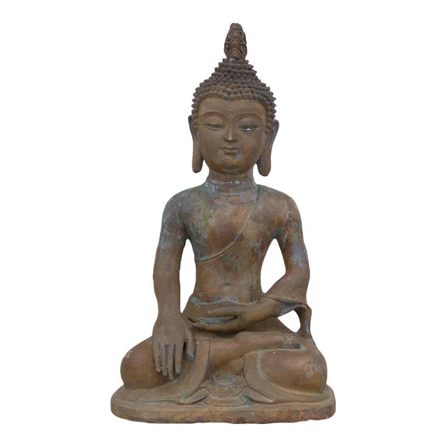 Antique Tall Southeast Asian Bronze Buddha For Sale