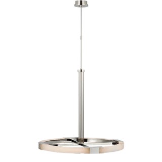 Kelly Wearstler for Visual Comfort Signature Covet Large Ring Chandelier in Polished Nickel & Alabaster For Sale