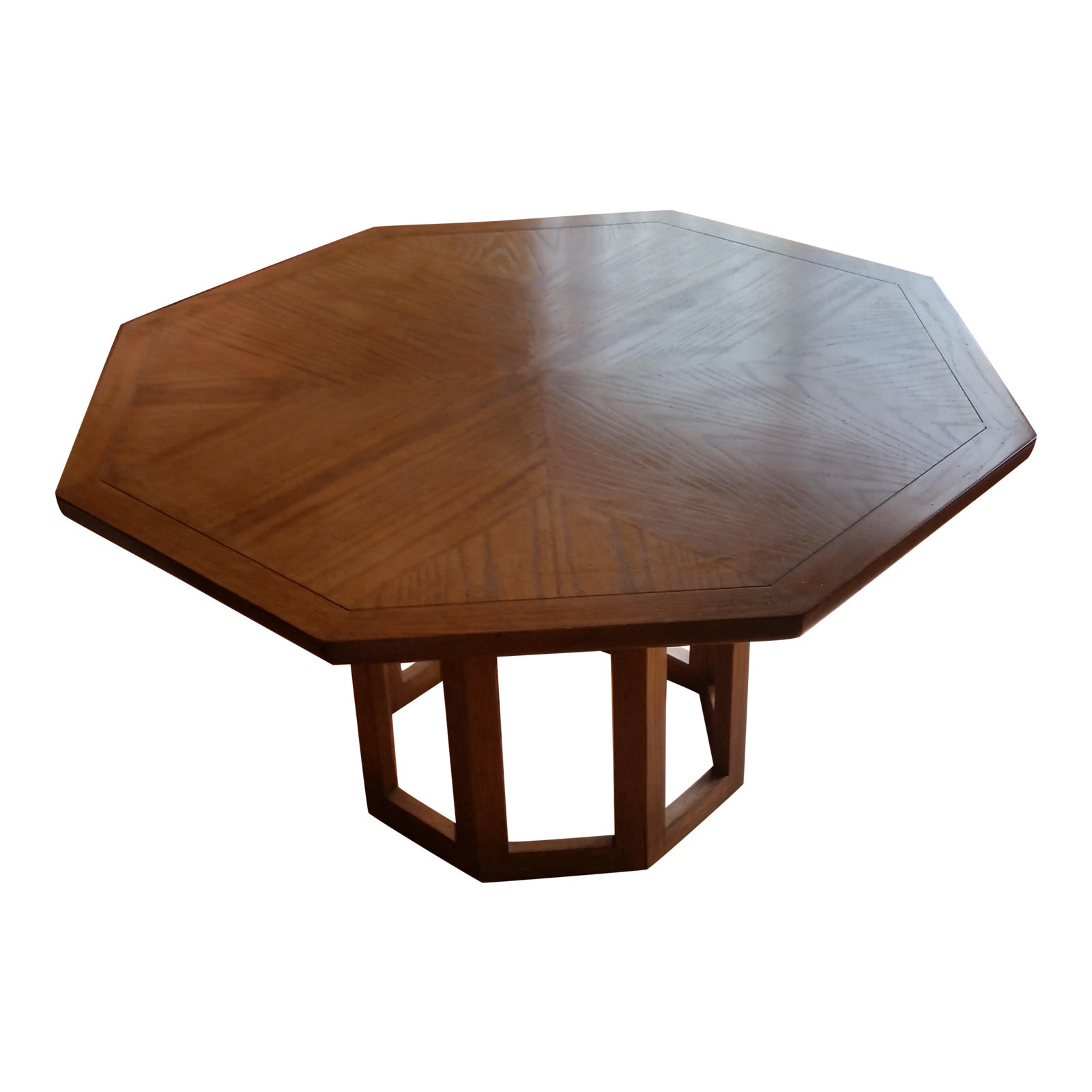 MidCentury Modern Octagonal Cage Pedestal Dining Table Chairish