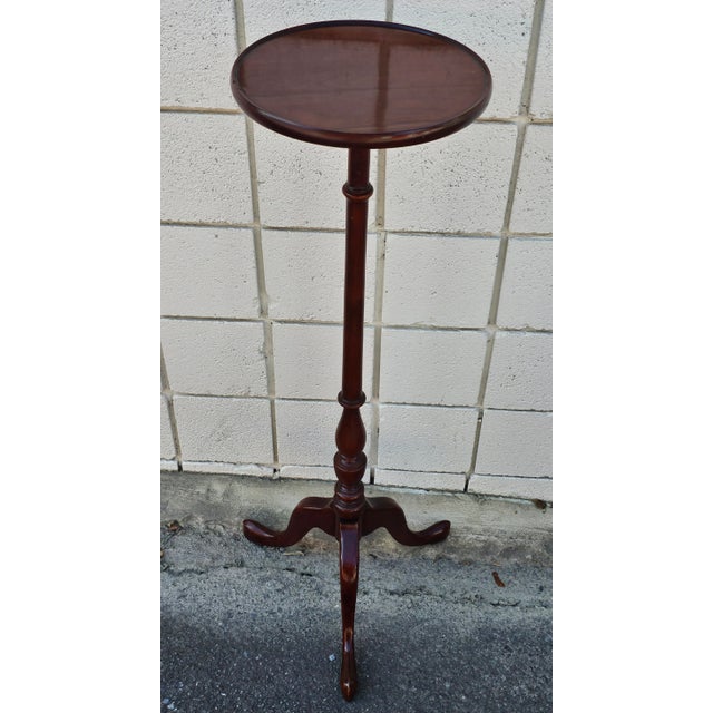 Mid Century Georgian Style Mahogany Pedestal Snake Trifid Stand. Measures 17" in width and 17" in depth at the base, 12"...