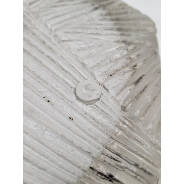 Vintage Large Blenko Textured Ice Block Ashtray For Sale - Image 6 of 6