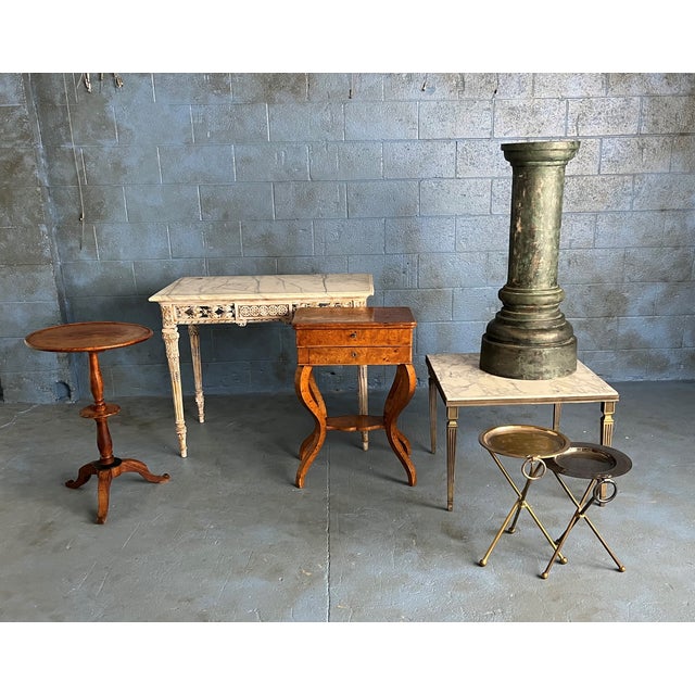 Great for a side table, a foyer accent or displaying sculpture; this French pedestal with historic paint has perfect...