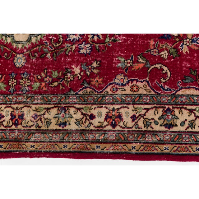 Textile Mid 20th Century Oushak Geometric Wool Carpet For Sale - Image 7 of 10