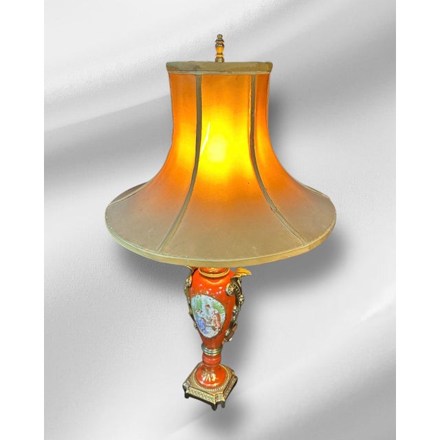 Victorian Late 19th Century Victorian Porcelain Table Lamp For Sale - Image 3 of 14
