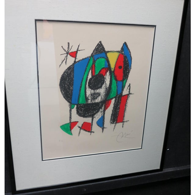 1970s Vintage 1974 Joan Miro Original Lithograph Hand Signed Plate 6, Lithographs Volume II For Sale - Image 5 of 10