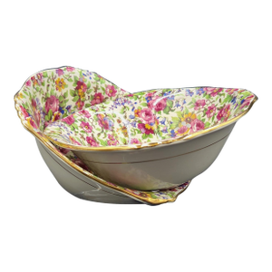 1951 Vintage Royal Winton Grimwades, England Ascot"Summertime"Chintz Bowls"A"Backstamp - a Pair