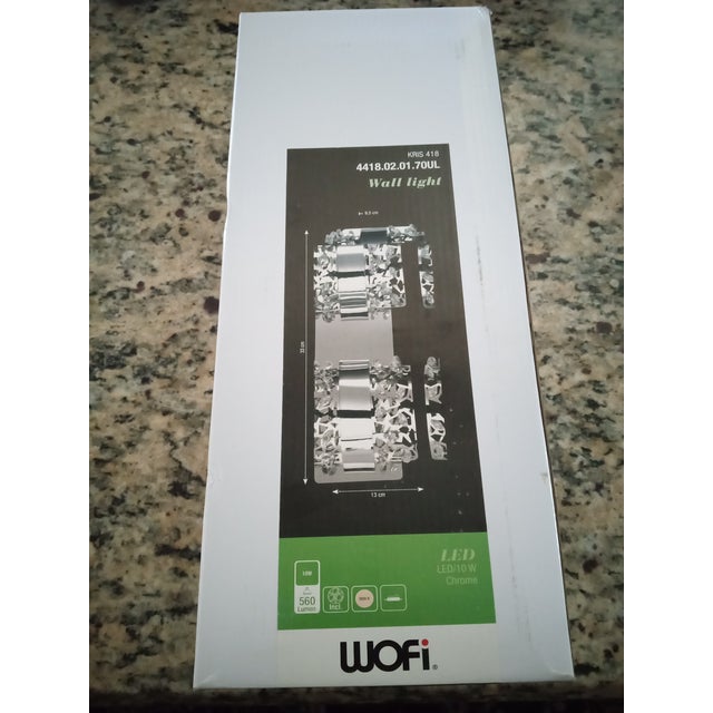 Stunning Nib Lumimania Wofi Chrome Led Hampton Wall Sconce Brand New in Original Box For Sale In Dallas - Image 6 of 6