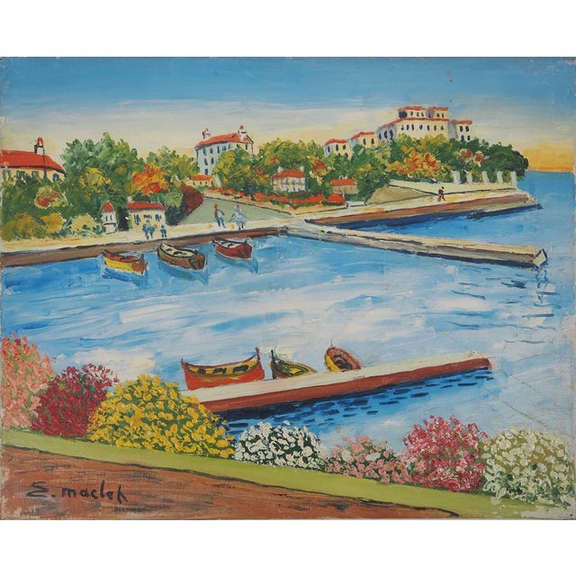 Elisée Maclet, The Port of Beaulieu sur Mer, Original Oil on Canvas For Sale - Image 10 of 10