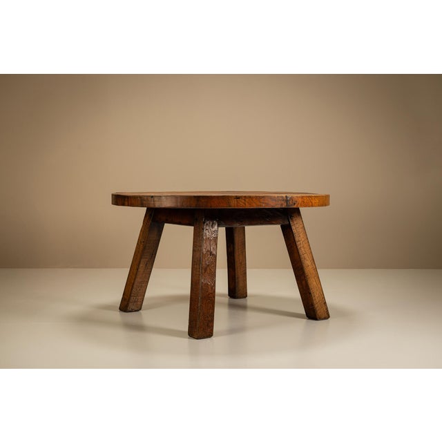 1950s Brutalist Round Dining Table, France, 1950s For Sale - Image 5 of 12