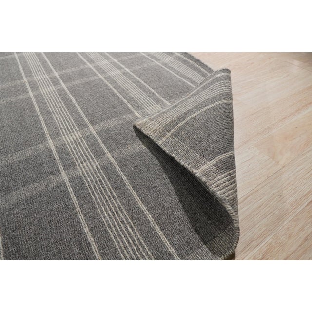 Textile 12x15 Graceful Quinn Gray Kilim Geometric Modern Flatweave Wool Carpet Rug For Sale - Image 7 of 10