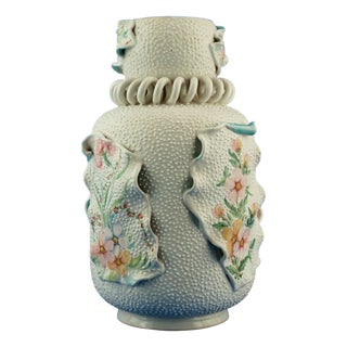Large Vintage Ceramic Vase with Bas-Reliefs by Serafino Volpi for Sambuco Deruta, 1960s For Sale