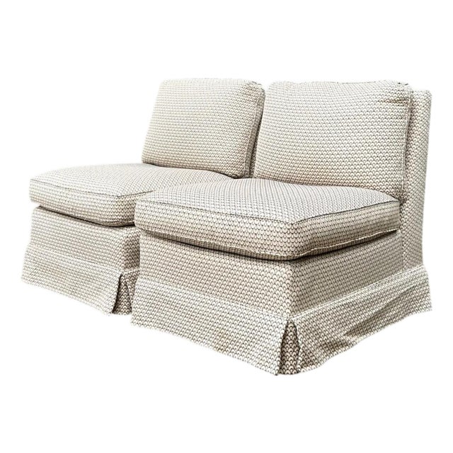 Vintage Upholstered Slipper Chairs - Pair For Sale