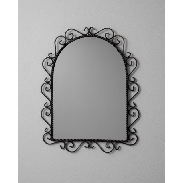 20th Century French Wrought Iron Wall Mirror For Sale - Image 4 of 11