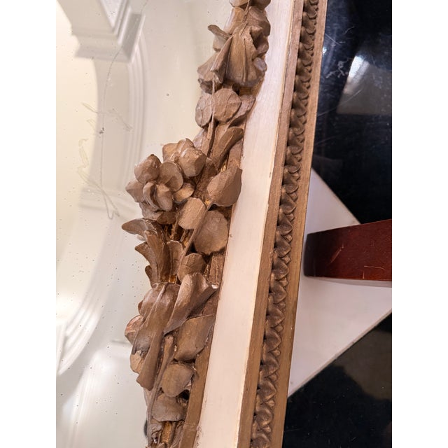 Wood Tall Gilded French Louis XV Style Trumeau Mirror With Cherubs For Sale - Image 7 of 9