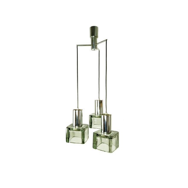 Vintage Three-Lights Pendant in Smoked Glass and Chrome Plated Metal by F. Poli for Seguso, 1960s For Sale - Image 12 of 12