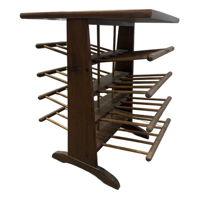 Mid Century Modern Spindle Magazine Rack Table For Sale