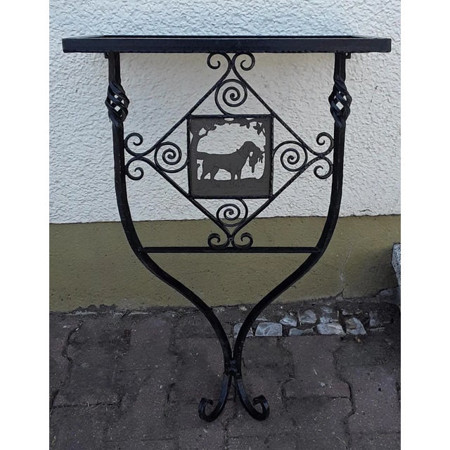 Metal Vintage German Handmade Wrought Iron Garden Console Table, 1950s For Sale - Image 7 of 7