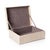 A beautifully handcrafted decorative box, this piece is made from chipboard wrapped in fine natural raffia fabric with...