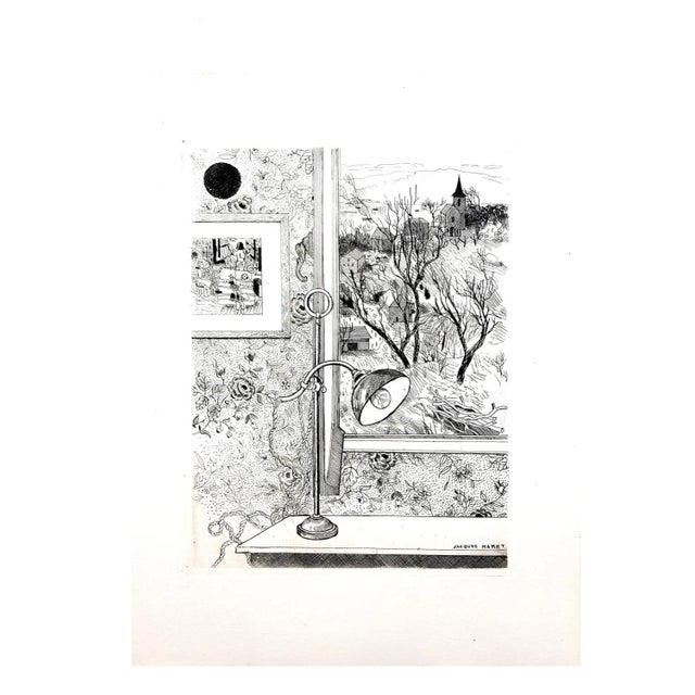 Jacques Maret - Dreamy Desk - Original Etching 1946 For Sale - Image 10 of 11