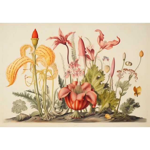 Rustic European Set of 4 - 20' X 13.9' Framed Botanical Prints 'Hortus Floridus' Style Flowers #7 For Sale - Image 3 of 9