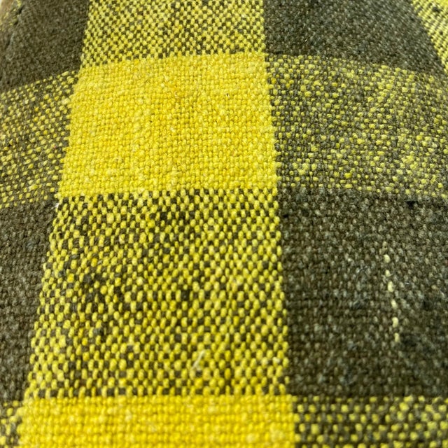 Vintage Handmade Rug Cushion Cover For Sale - Image 6 of 11