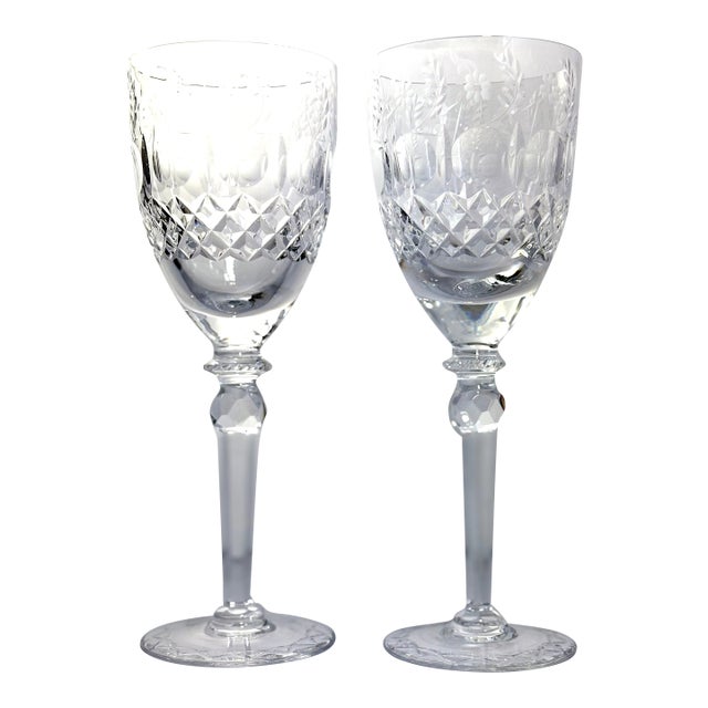 Vintage Rogaska Gallia Crystal Water Goblets- Set of 2 For Sale
