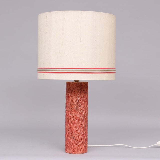 Sculpted and Textured Pink Marble Lamp, Italy, 1950s For Sale - Image 6 of 6