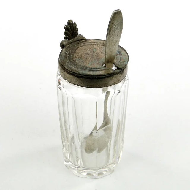 German Biedermeier Mustard Container with Spoon, 1930s, Set of 2 For Sale - Image 9 of 9
