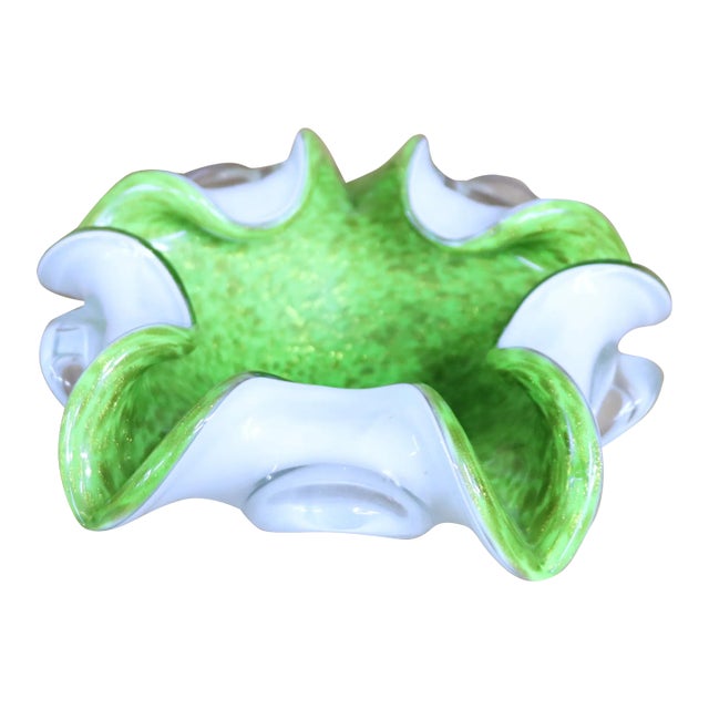 Scalloped Murano Glass Dish For Sale