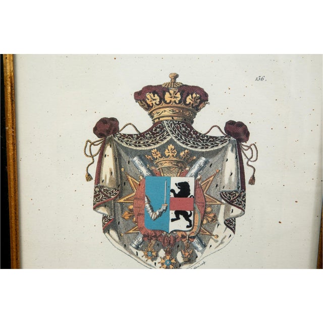 Vintage French Heraldic Coat of Arms Framed Prints--a Pair For Sale In New York - Image 6 of 9