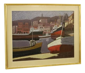 Italian Artist, Seascape, 1960, Oil on Canvas, Framed