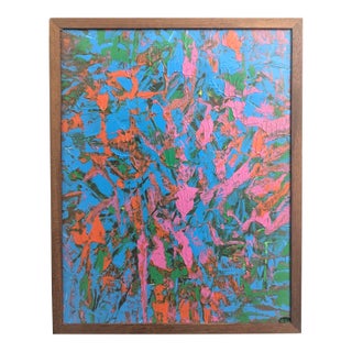 1973 Abstract Expressionist Painting, Framed For Sale