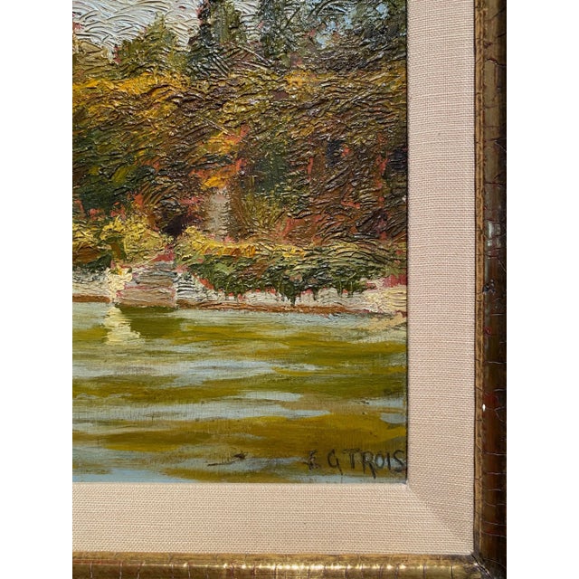Enrico Giulio Trois Oil Painting (1882-1940) Italy Framed - 22 1/2"w x 18"H Canvas - 15 1/2"w x 11"h