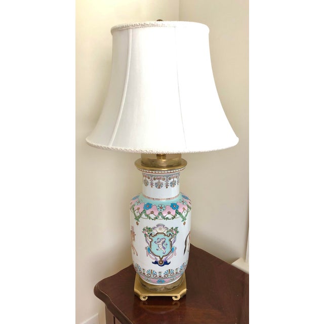 Renaissance 1970s Pastel-Painted + Colorful Characters Ceramic Lamp For Sale - Image 3 of 12