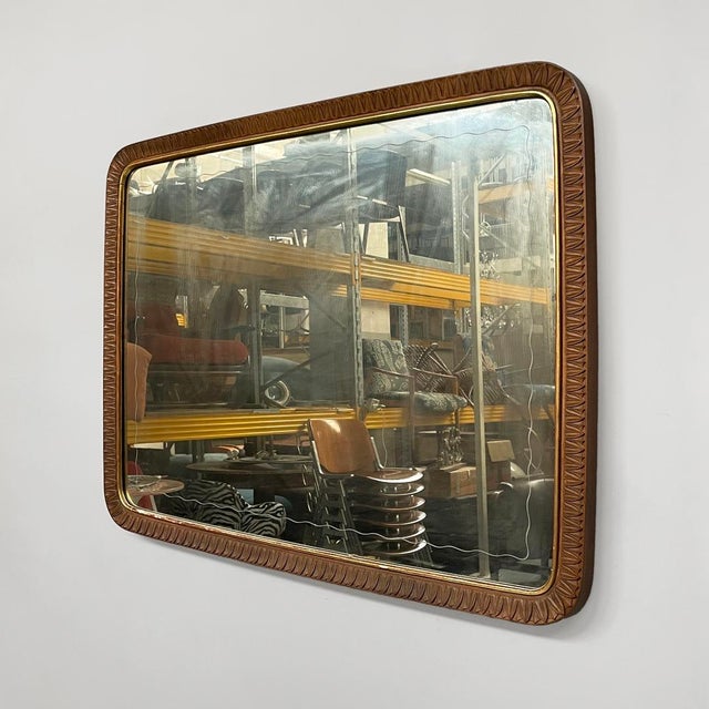 Mid-Century Modern Italian Wall Mirror in Wooden Frame for Brusotti, 1940s For Sale - Image 11 of 11