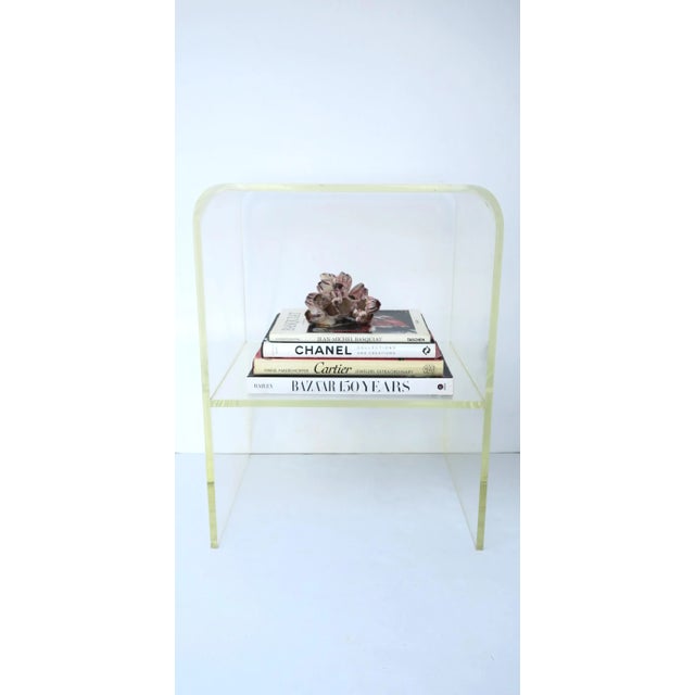 Late 20th Century Lucite Table With Storage Shelf, in the Modern Style, Late 20th Century For Sale - Image 5 of 12