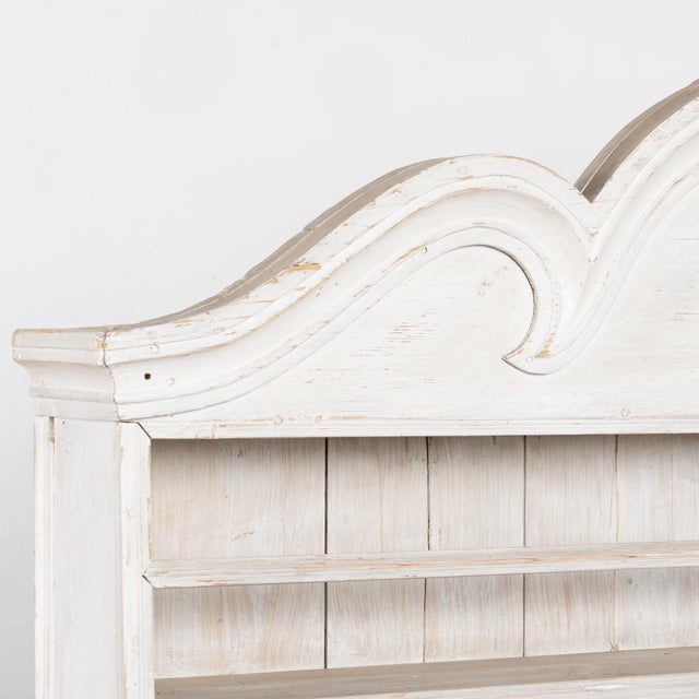 19th Century Swedish White Pine Display Cabinet With Large Plate Rack For Sale - Image 4 of 12