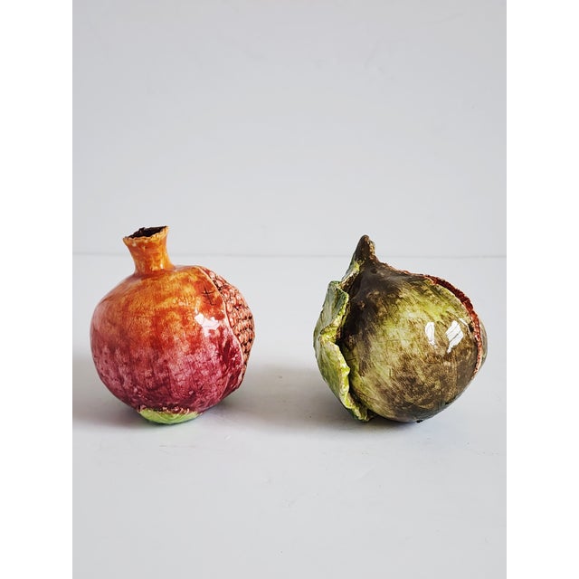 Mediterranean Vintage Arte Italica Ceramic Decorative Fruits-Set of 2 For Sale - Image 3 of 12