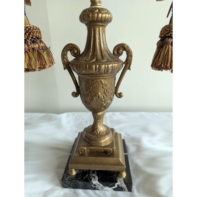 Traditional Frederick Cooper Dragonfly Double Candlestick Table Lamps - a Pair For Sale - Image 3 of 5