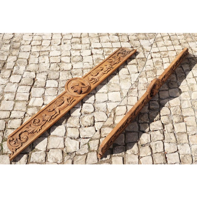 19th Century Large French Renaissance Carved Wooden Overdoor Depicting a Warrior and Mythological Creatures For Sale - Image 11 of 12