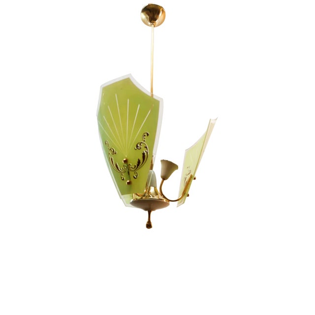 Suspension Lamp with 3-Decorative Glasses For Sale