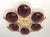 Italian midcentury flush mount with six amethyst Murano glass shades carefully hand blown with bubbles inside the glass...