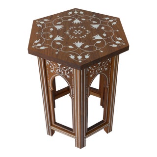 Mehrab Table Mop Inlay in Wood Handcrafted in India by Stephanie Odegard For Sale