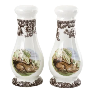 Spode Woodland Salt & Pepper Shakers 6.5", Rabbit